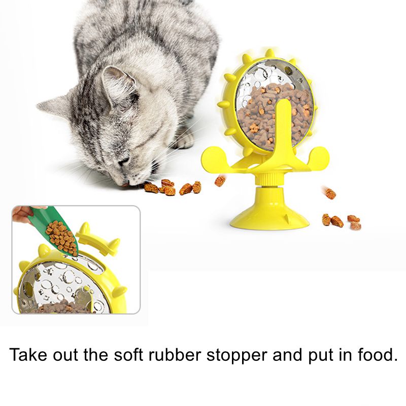Funny Cat Turntable Toy Pet Windmill Food leakage Bucket Cat Exercise Training Toys