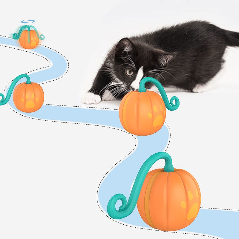 Pumpkin Appearance New Smart Cheer Cat Sports Companion Ball Electric Magic Ball Cat Toys