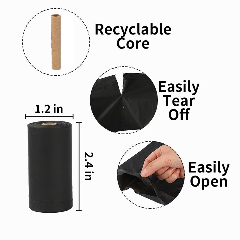 Corn starch biodegradable pet garbage bag unprinted black dog fecal bag picking up feces garbage bag