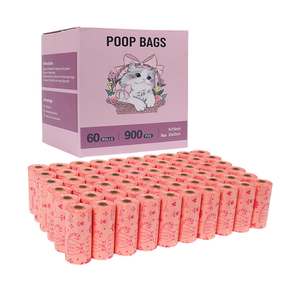60 rolls of biodegradable pet garbage bag dog litter bag lemon fragrance fecal bag