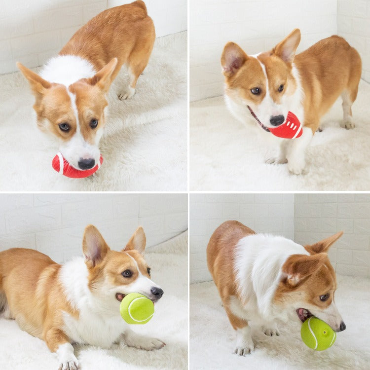 Dog toy latex relieves stress and produces sound interactive grinding of teeth and tearing of rugby balls