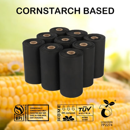 Corn starch biodegradable pet garbage bag unprinted black dog fecal bag picking up feces garbage bag