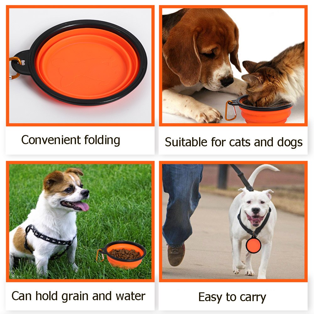 1000ML Pet Bowl Folding Silicone Travel Dog Bowls Walking Portable Water Bowl For Small Medium Dogs Cat Bowls Pet Eating Dishes